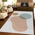 a living room filled with furniture and a large rug on top of a hard wood floor