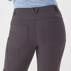 Close up of the back of a pair of pants with a v-shaped belt loop Stretch Pants With Comfort Waistband For Outdoor Activities, Moisture-wicking Nylon Pants For Outdoor, Moisture-wicking Nylon Pants For Hiking, Moisture-wicking Outdoor Pants, Nylon Bottoms For Outdoor Activities With Moisture-wicking, Nylon Moisture-wicking Bottoms For Outdoor Activities, Moisture-wicking Nylon Bottoms For Outdoor Activities, Nylon Hiking Pants Midweight, Moisture-wicking Long Pants For Outdoor