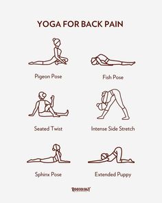 yoga poses for back pain with instructions on how to do them