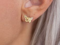 ∙ ∙ B U T T E R F L Y ∙ S T U D ∙ E A R R I N G S ∙ ∙ Made with the following: 12mm - 14K Gold Filled Butterfly Stud Earrings 14K Gold Filled Earnut The listing is for 1 pair of earrings. Due to hygienic reasons, I do NOT accept returns or exchanges on earrings. ∙ ∙ H O W ∙ T O ∙ O R D E R ∙ ∙ Please select add to cart. Please visit our FAQs in the about section for sizing and jewelry care. https://www.etsy.com/shop/SugarFairyJewelry ∙ ∙ P R O D U C T I O N ∙ T I M E ∙ ∙ All items are made to or Tiny Butterfly Dainty Earrings, Tiny Dainty Butterfly Earrings, Dainty Tiny Butterfly Earrings, Rose Gold Butterfly Charm Earrings As Gift, Rose Gold Butterfly Charm Earrings For Gift, Cute Gold Butterfly Jewelry, Small Gold Cute Earrings, Gold Minimalist Earrings With Butterfly Charm, Minimalist Gold Earrings With Butterfly Charm