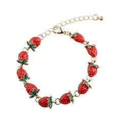 PRICES MAY VARY. Material: The cute red strawberry bracelet is made of alloy, hypoallergenic, and comfortable to wear. Size: The total length of the bracelet is about 24cm ( 9.44 inch ) and the diameter is about 8cm-12cm (3.14inch-4.72inch) This simple and cute strawberry bracelet is something that can show off your different styles and bring you a more charming look. Strawberry bracelets make great gifts for yourself, lover, girlfriend, friends for birthdays, Christmas, dates, weddings, Mother' Lucky Charms Bracelet, Strawberry Charm Bracelet, Strawberry Merch, Simple Gift Ideas For Friends, Hobbit Core, Strawberry Bracelet, Jewelry Goals, Christmas Dates, Strawberry Jewelry