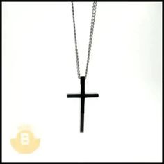 Artair Black Crucifix Pendant with Link Chain - BERML BY DESIGN JEWELRY FOR MEN Stainless Steel Necklace, Solid Metal, Metal Construction, Steel Chain, Modern Man, Stainless Steel Chain, Metal Rings, Cable Chain, Link Chain