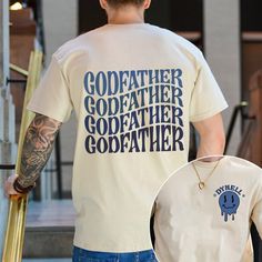 Personalized Godfather Shirt, Dad Gift, Shirt For Godfather, Custom God Dad Shirt, Godparents Gift, Gift For Uncle, Godfather Proposal Gift gifts for baptism, religious shirt, father's day gift, new godfather shirt, godfather legend, godfather gift idea, uncle godfather, uncle birthday gift, godfather gift, godfather tee, new uncle gift, gift for godfather, brother gift - Crafted from comfortable cotton material for all-day wear - Available in stylish colors - Sizes designed in US size - Feature Blue Relaxed Fit T-shirt For Father's Day, Graphic Print Streetwear Tops, Casual Father's Day Shirt With Screen Print, Casual Screen Print Shirt For Father's Day, Casual Shirt With Screen Print For Father's Day, Father's Day Casual Pre-shrunk Shirt, Father's Day Cotton T-shirt With Graphic Print, Blue Tops With Screen Print For Father's Day, Blue Screen Print Tops For Father's Day