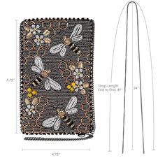 Bee Awesome Beaded Honeybees Crossbody Phone Bag Rectangular Phone Bag With Cell Phone Pocket, Crossbody Phone Bag With Cell Phone Pocket, Fashion Accessory Crossbody Phone Bag With Cell Phone Pocket, Crossbody Phone Bag, Mary Frances, Heidi Daus, Functional Fashion, Lovely Shop, Branded Handbags