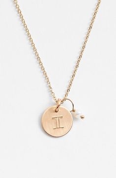 Nashelle 14k-Gold Fill & Semiprecious Birthstone Zodiac Disc Necklace | Nordstrom Zodiac Pendant, Birthstone, Disc Necklace, Link Necklace, Chain Link Necklace, Spring Rings, Cute Jewelry, Gold Filled, Semi Precious