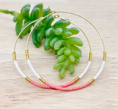 hoop earrings, boho hoop earrings, beaded hoop earrings, dainty bead hoop earrings, dangle gold earrings, big hoop earrings, hoop earrings, gold hoop, statement hoop earrings, boho dangle hoop, guava hoop earrings, pink hoop earrings, seed bead hoop earrings These lightweight hoop earrings are so chic to show off your style by wearing them with your hair tucked or low in bun. They are perfect for daily wear in the office or a night on the town.  Perfect gifts for all feminis ❤️ Earrings are enla Bohemian 14k Gold Filled Beaded Earrings, Bohemian 14k Gold Filled Hoop Earrings, Bohemian Dangle Hoop Earrings In 14k Gold Filled, Everyday Small Hoop Bohemian Earrings, Bohemian Small Hoop Earrings For Everyday, Bohemian 14k Gold Filled Dangle Hoop Earrings, Small Bohemian 14k Gold Filled Hoop Earrings, Handmade Minimalist Small Hoop Beaded Earrings, Minimalist Handmade Small Hoop Beaded Earrings