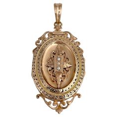 This is a Victorian highly ornamented oval locket pendant crafted in 18K yellow. Circa 1890. The piece features seed pearls. The locket contains a glass cover inside. Weight: 13.67g Size: 6.3x2.8cm ——— If you have any questions, please feel free to ask. We describe our items accurately. Please note that in reality they can look much better because photo can’t capture that magical sparkle. We have many years of experience in this business. And we have a very carefully curated selection of pieces. You can buy with confidence. Thank you for your consideration. ——— "Laura Antiques Fine Jewellery” is a successful family-owned business since 2009. Our enthusiasm for finding fine jewellery around the world and establishing a long-lasting relationship with our clients led us to turn a hobby into o Victorian Pendant Necklace, Successful Family, Victorian Pendants, Antique Locket, Oval Locket, Locket Pendant Necklace, Antique Pendant, Victorian Gold, Necklace Craft