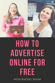 two women smiling with the text how to advertise online for free