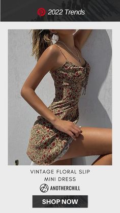 VINTAGE FLORAL SLIP MINI DRESS Spring Summer Aesthetic, Dainty Fashion, Slip Mini Dress, Junior Year, Dress Stores Online, Modest Clothing, Exclusive Fashion, Aesthetic Outfits, Modest Outfits