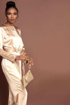 EXCLUSIVELY DESIGNED BY US FOR YOU. For all your satin dreams! Make a statement in this gorgeous, champagne jumpsuit. Featuring a wide leg, pockets and removable belt. Zip-back fastening. Chic Beige Evening Jumpsuits And Rompers, Elegant Beige Jumpsuits And Rompers For Date Night, Chic Formal Satin Jumpsuits And Rompers, Chic Satin Jumpsuits And Rompers For Evening, Elegant Beige Jumpsuits And Rompers For Night Out, Elegant Belted Jumpsuits For Night Out, Chic Belted Jumpsuits And Rompers For Evening, Chic Gold Jumpsuits And Rompers For Date Night, Glamorous Satin Jumpsuits And Rompers For Evening