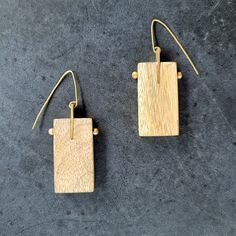 Listing Is For One Pair Of Wooden Earrings. Minimalist Jewelry In Natural Tones As A Gift, Handmade Natural Jewelry For Everyday, Handmade Rectangular Everyday Earrings, Handmade Everyday Rectangular Earrings, Handmade Rectangular Earrings For Everyday, Elegant Jewelry With Natural Variations For Gifts, Elegant Jewelry With Natural Variations As A Gift, Elegant Neutral Drop Earrings, Elegant Natural Color Drop Earrings