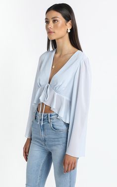 Blue Blouse Outfit, Women White Blouse, Flared Sleeves Top, Chiffon Ruffle, Chiffon Long Sleeve, Bell Sleeve Blouse, Chiffon Shirt, Blouse Outfit, Chiffon Blouse