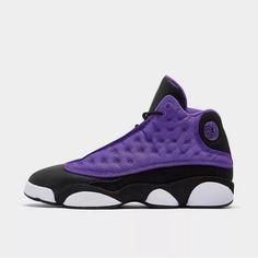 Air Jordan 13 Retro Grade School Sneaker Purple Venom Black White Fd4648 501 Brand New In Box Purple Breathable Lace-up Sneakers, Purple Breathable Lace-up Basketball Shoes, Casual Purple Breathable Sneakers, Purple Lace-up Breathable Basketball Shoes, Sporty Lavender Sneakers With Rubber Sole, Lavender Sporty Sneakers With Rubber Sole, Purple High-top Sneakers With Boost Midsole For Sports, Purple High-top Basketball Shoes, Nike High-top Purple Basketball Shoes