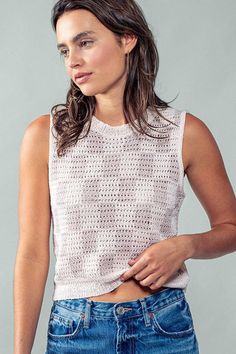 Unleash your inner style with our chic Checkmate top. This sleeveless crochet knit top features a delicate pink and lavender checkered pattern, adding a touch of elegance to any outfit. Perfect for the fashion-forward individual looking for a luxurious and exclusive addition to their wardrobe. 40% Polyester, 40% Acrylic, 20% Rayon See size chart for size details Some stretch Crochet Knit Top, Pink And Lavender, Comfortable Tops, Checkered Pattern, Knit Top, Fashion Forward, Lavender, Size Chart, Women Wear