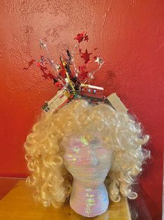 Ugly Christmas Sweater Fascinator Tacky Frosty Snowman - Etsy Red Christmas Costume Hat And Headpiece, Red Christmas Costume Hat, Sweater Ornaments, Green Tinsel, Frosty Snowman, Tinsel Christmas Tree, Christmas Parade, Red Skirt, Red Gifts