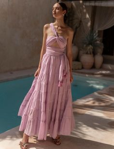 SELMA WOMEN BOHEMIAN MAXI DRESS - Erika Peña Ethereal Dramatic, Maxi Dress Festival, Boho Queen, Gathered Fabric, Cotton Voile Fabric, Embellished Maxi Dress, Bohemian Maxi, Maxi Dress Sale, Bohemian Maxi Dress