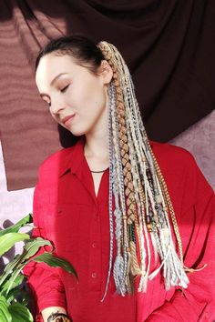 Viking Braids Ginger on Hairband, Boho Dreadlock Ponytail Yellow Blonde, Gray Hair Falls, Festival Dreads Extension, Length 23, 20 Braids - Etsy Ukraine