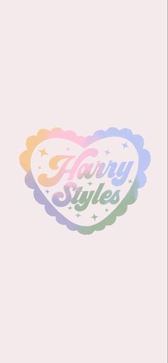 a heart shaped sticker with the words forty styles written in rainbow colors on it