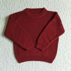 Sweater Long Sleeve , for Fall & Winter This Sweater is in stock , no moq . can be shipped in 2 days Wine Red Sweater, Wine Sweater, Woolen Sweaters, Kids Boutique Clothing, Red Baby, Fall Sweater, Oversized Knitted Sweaters, Red Sweater