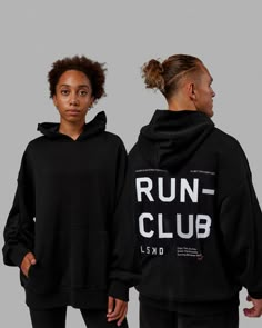 Unisex Love The Run Hoodie Oversize - Black-White | LSKD Club Hoodie Design, Gym Hoodie Design, Fitness Merch, Run Club, Gym Hoodie, Running Club, Hoodie Oversize, Long Leggings, Maternity Leggings