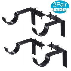 2 pairs of black metal brackets for wall mounted shelves