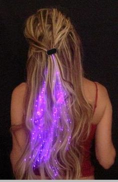 Starlight Strands Illuminating Fiber Optic Hair Extensions & Rave Toy Hair Lights, Glam Punk, Look Festival, Hair Strand, Rave Wear, Light Hair, Fiber Optic, Rave Outfits, Burning Man