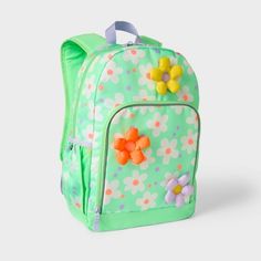 Kids' Novelty 17" Backpack 3D Daisy - Cat & Jack™️ Trendy Green Backpack For Back To School, Trendy Green School Backpack, Green Standard Backpack For Spring, Green Spring Standard Backpack, Green Spring Backpack, Spring Green Backpack, Spring Green Standard Backpack, Cute Green Backpack For Back To School, Green Rectangular Backpack For Back To School