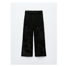 High-waisted pants with elastic waistband. Interior lining. Wide leg. Wide Leg Knit Pants, Knit Trousers, Pantalon Large, Leg Design, Knit Pants, High Waisted Trousers, Trouser Jeans, Blazer Dress, Linen Shirt