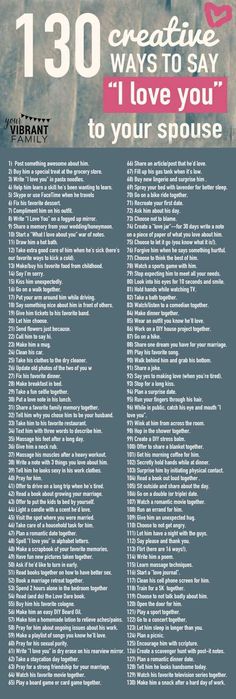 Infographic--130-Ways-to-Say-I-Love-You-to-Your-Spouse Fun List, Hari Valentine, E Mc2, Love Is