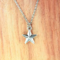 ♥ Star Necklace Sliver Star Charm Necklace Star Pendant Birthday Gift Mother's Gift Christmas Gift Personalized Gift ♥ This is a beautiful Star charm with ♥ You will receive 1 necklace ♥ Star charm 16x14x4 mm ♥ Stainless steel chain 18 inches ♥ We strive for next day shipping, but we do not ship on Saturdays, Sundays, and Holidays. It may sometimes take a bit longer when we have unusually large volume of orders. Thank you for your patience! ♥♥ For more details on shipping guideline and other pol Silver Star-shaped Jewelry For Birthday Gift, Silver Star Charm Jewelry For Birthday, Silver Star-shaped Jewelry For Birthday, Silver Jewelry With Star Charm For Birthday, Silver Birthday Jewelry With Star Charm, Silver Star Shaped Jewelry For Birthday, Vintage Star Necklace For Gift, Silver Star-shaped Birthday Jewelry, Star-shaped Charm Necklace For Gift