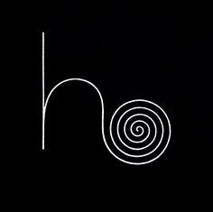 a black and white photo with the letter h in it's center, surrounded by two spirals