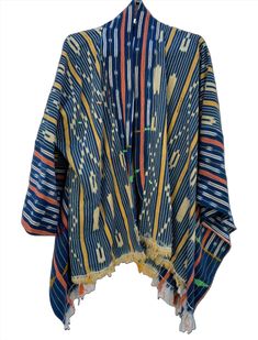 Handcrafted Mudcloth Clothing;Woven Fabrics Of Jute Or Of Other Textile Bast Fibers;Mudcloth Clothing Textiles Poncho, Vintage African Indigo Clothing, Baule Woven Cloth Poncho Bohemian Handwoven One-size Cape, Bohemian One-size Handwoven Cape, Traditional Blue One-size Poncho, Traditional Blue Poncho, Bohemian Blue Shawl For The Beach, Bohemian Woven Shawl For Festival, Traditional One-size Beach Shawl, One Size Traditional Beach Shawl, Bohemian Shawl With Weaving Work For Festival