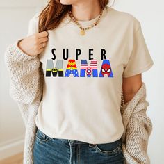 Super Mom Shirt, Super Mama Shirt, Superhero Mama Shirt, Mom Gift, Avengers Mom Shirt, Mom Shirt, Mama Superhero Shirt, Superhero Mom Shirt. ✅ Please read description and check photos for more information! ⭐ How to place an order:  1) Select the size and color. 2) Select the quantity of shirts. 4) Add to Cart 👉 Shipping: 1-3 days. ✅ If you have any problem with your order, please contact me. I'm happy to help.  🌸 Care Instruction: Please wash inside out with warm water and don't put dryer, do Superhero Mom Shirt, Super Mom Shirt, Super Mama, Superhero Mom, Superhero Shirt, Super Mom, Diy Shirt, Mama Shirt, I'm Happy