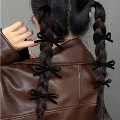 Super Cute And Stylish Ships In 5-10 Business Days Black Bow Hairstyles, Bow Hair Clip, Bow Hair, Bow Hair Clips, Aesthetic Hair, Hair Dos