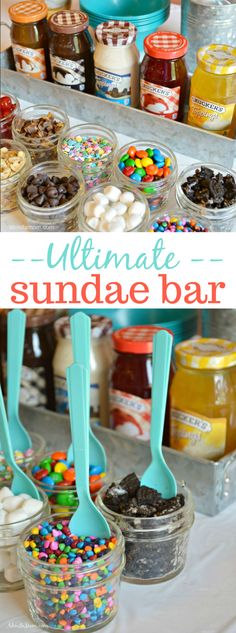 the ultimate sundae bar with ice cream and jelly beans