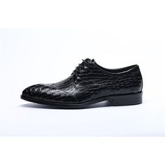 Introducing the LuxePoint Exquisite CrocLeather Brogue Shoes, a true embodiment of sophistication and style. Crafted with genuine leather, these shoes exude luxury and elegance, while the solid pattern and pointed toe shape add a touch of class and modernity. With a lace-up closure and full grain leather insole, these shoes offer a secure and comfortable fit, making them perfect for all-day wear. Elevate your footwear game and make a statement with the LuxePoint Exquisite CrocLeather Brogue Shoe Elegant Semi-formal Dress Shoes With Crocodile Pattern, Black Pointed Toe Formal Lace-up Shoes, Leather Oxfords With Crocodile Pattern And Pointed Toe, Classic Fitted Oxfords With Crocodile Pattern, Black Crocodile Pattern Oxfords For Business, Pointed Toe Leather Shoes With Crocodile Pattern, Black Pointed Toe Lace-up Shoes For Formal Occasions, Business Dress Shoes With Crocodile Pattern And Round Toe, Black Leather Shoes With Pointed Toe For Semi-formal Occasions