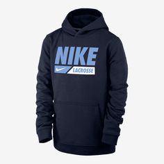 Sometimes it's not about loving a team or player. It's simply about your love for the sport. Celebrate your favorite with this classic-fit Nike Lacrosse hoodie. Our midweight brushed fleece reminds us of our favorite fuzzy blanket. Supersoft and cozy, with a slightly structured fit, it’s a perfect layer to wear indoors or outdoors. Nike Hoodie With Drawstring Hood For Sports, Nike Sportswear Hoodie For Fan Gear, Nike Sportswear Hoodie For Fans, Sporty Nike Team-colored Hoodie, Nike Sporty Team-colored Hoodie, Sporty Nike Hoodie In Team Colors, Sporty Fleece Hoodie With Team Logo, Sporty Team Logo Hoodie, Nike Fan Apparel Hoodie With Drawstring Hood