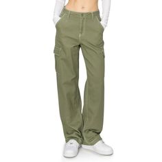 Stay comfortable with style all day long in these casual twill cargo pants. These trendy bottoms comes in a breathable material that keeps you cool, comfy, and sweat-free in warm weather. The premium quality fabric feels soft and smooth on the skin. Made to let you move freely and comfortably, these long-lasting durable pants will last through multiple washes and wears for many years to come. Its perfect to wear for all kinds of activities. Size: 13.  Color: Green.  Gender: female.  Age Group: a Olive Clothing, Straight Leg Cargo Pants, Trendy Bottoms, Casual Linen Pants, Women Cargo Pants, Casual Wide Leg Pants, Long Trousers, Work Wear Women, Women Cargos