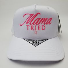 Embroidered Flat Bill Slight Curve Trucker Mesh Snapback Cap New Embroidered White Summer Sports Trucker Hat, White Embroidered Logo Trucker Hat For Summer, White Cotton Trucker Hat With Embroidered Logo, Summer White Trucker Hat With Embroidered Logo, White Embroidered Trucker Hat For Summer, White Trucker Hat With Embroidered Logo For Spring, Trendy White Trucker Hat With Letter Print, Casual White Trucker Hat With Letter Print, White Snapback Trucker Hat With Letter Embroidery