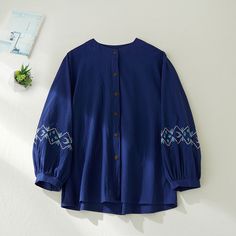 Women's Cotton Linen Shirt Tribal Embroidery Floral Linen Blouse Women's Spring Outfits, Modest Casual Outfits, Cheap Clothing, Dress Design Patterns, Embroidery Floral, Spring Outfits Women, Linen Blouse, Women Shirts Blouse, Casual Style Outfits