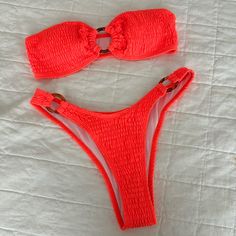 Brand New Orange Tortoise Ring Bikini. Size Medium. Bought On Amazon And Never Wore. Super Cute Scrunchy Fabric. Bright Orange Color, Great With A Tan! Brand New With Liner Inside Bottoms. Amazon Beachwear Swimwear For The Beach, Amazon Summer Swimwear For Beach, Amazon Summer Swimwear For Beach Season, Amazon Stretch Swimwear For The Beach, Amazon Summer Swimwear For Vacation, Tortoise Ring, Swim Brands, Agent Provocateur, Bright Orange