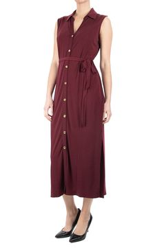 A sleeveless midi shirt dress is perfect for dressing up, or down, creating the perfect on-trend look. Midi Button Down Dress, Daytime Dresses, Midi Shirt Dress, Shirtdress, Midi Length, Sundress, Light Pink, Wrap Dress, Dresses For Work