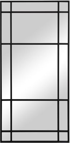 a black and white mirror with squares on the bottom, in front of a white background