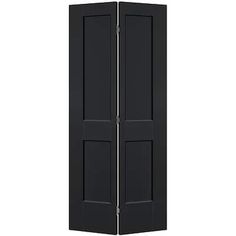 an open black door on a white background