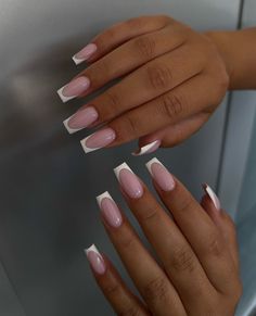 Nail Transformation, Stylish Nail Art, Long Coffin Nails, Elegant Nail, Girly Acrylic Nails, French Tip Acrylic Nails, Basic Nails, Work Nails