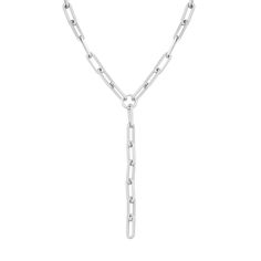 The Gisele Lariat (Y necklace) is an extra large paperclip brass chain, fastened with a with lobster clasp. Material: Brass Plating: 10k Gold or Rhodium-silver Lariat has a clear protective coating to prevent from quick wear and tarnishing. Paperclip link measurements: 27mm long x 8.5mm wide Clasp Measures: 19mm Available in the following Lengths: 18" with a 5" drop, 24" with a 5" drop, 26" with a 5" drop & 30" with a 5" drop ** EDITORS NOTE: Please measure your wrist circumference before choosi Modern Lariat Necklaces With Cable Chain, Modern Everyday Lariat Chain Necklace, Modern Lariat Chain Necklace For Everyday, Everyday Link Chain Lariat Necklace, Silver Chain Lariat Necklace, Timeless Lariat Chain Necklace With Adjustable Chain, Everyday Lariat Link Necklace With Adjustable Chain, Timeless Adjustable Lariat Chain Necklace, Silver Toggle Necklace With Cable Chain