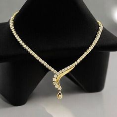 ad eBay - Stunning 4.80 Cts Round Natural Diamonds Tennis Necklace 14K Yellow Gold - Buy Now, click the link (eBay) Elegant Round Gemstone Tennis Necklace, Elegant Gemstone Tennis Necklace, Yellow Gold Drop Necklace With Prong Setting, Dazzling Drop Yellow Gold Jewelry, Elegant Gemstone Tennis Necklace For Anniversary, Dazzling Yellow Gold Pear-shaped Jewelry, Dazzling Pear-shaped Yellow Gold Jewelry, Gold Necklace With Prong Setting In Drop Shape, Diamond Tennis Necklace