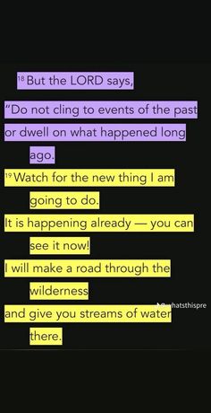 a text message that reads, but the lord says do not sing to events of the past or devil on what happened long ago