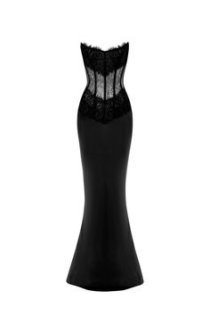 Lace and satin corset maxi dress black 6X010 – RASARIO Toght Prom Dresses, Rpyal Dress, Mermaid Dresses Satin, Fancy Dresses Mermaid, Maneater Prom Dress, Prom Dress Boujee, Black Elgant Dress, Black Masquerade Dress Prom, Mermaid Dresses Formal Lace