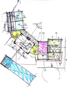 an architectural drawing of a house with blueprints